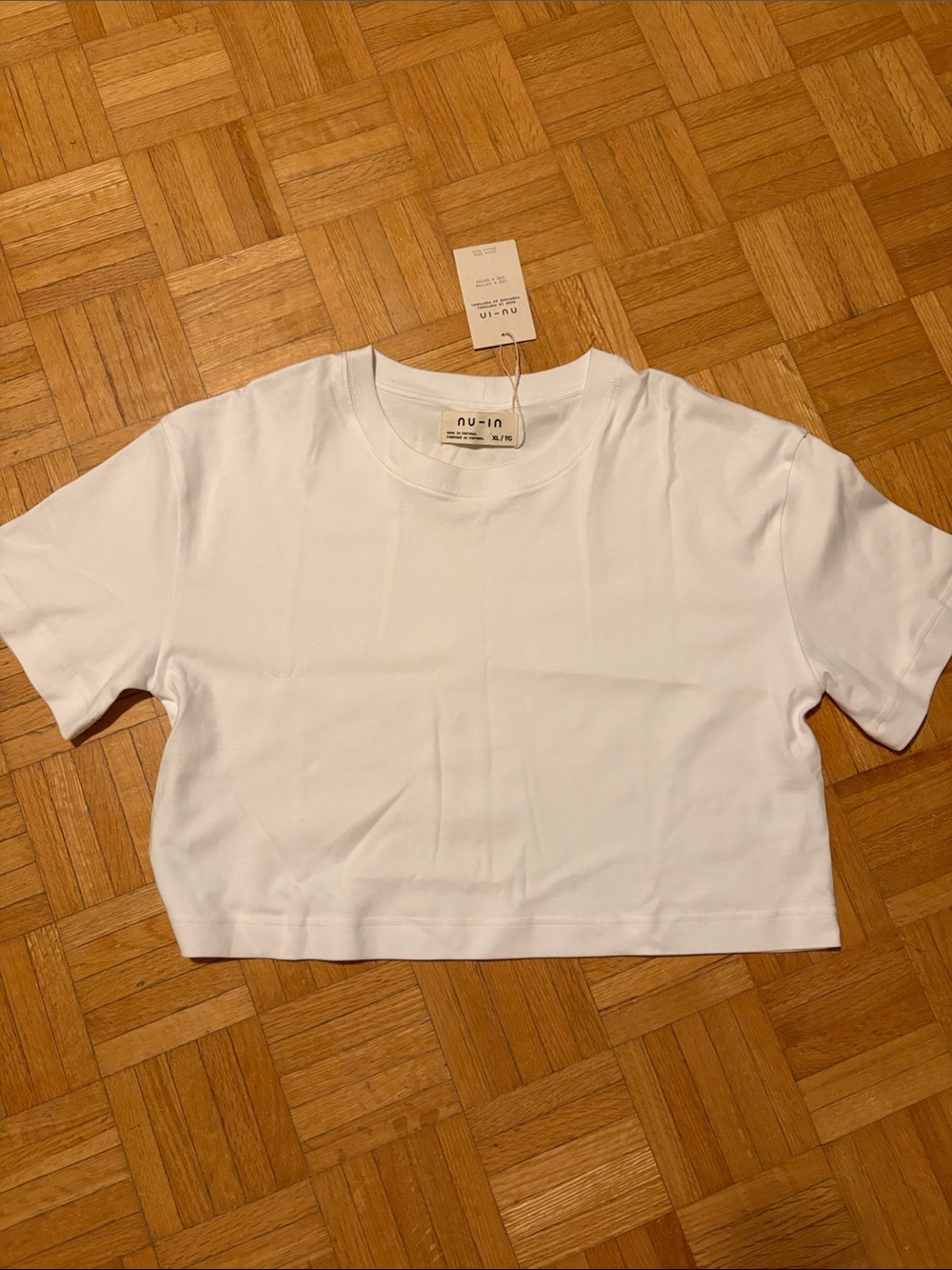 White Cropped Crewneck T-Shirt